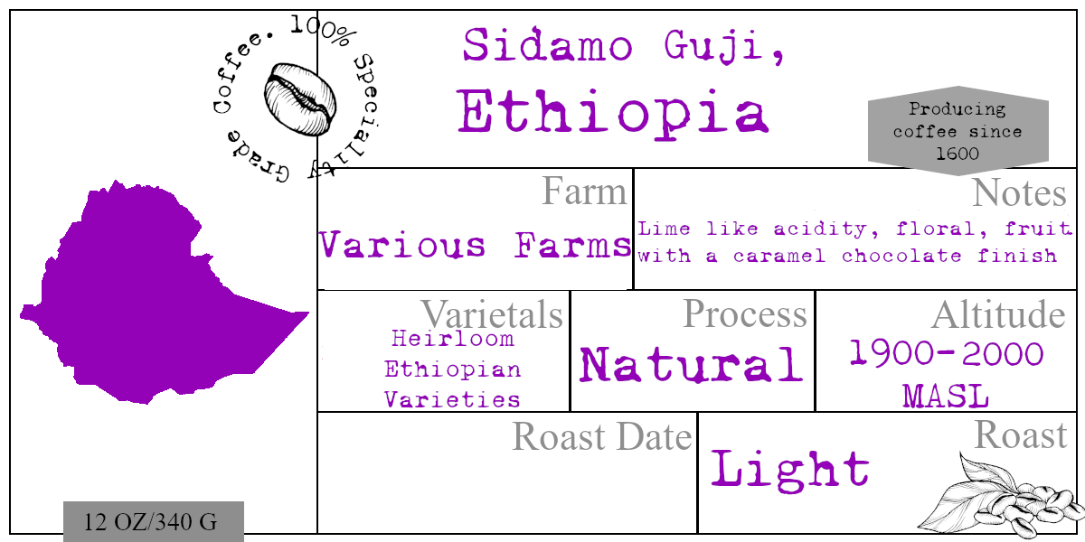 Ethiopian Sidama Guji - Light Roast